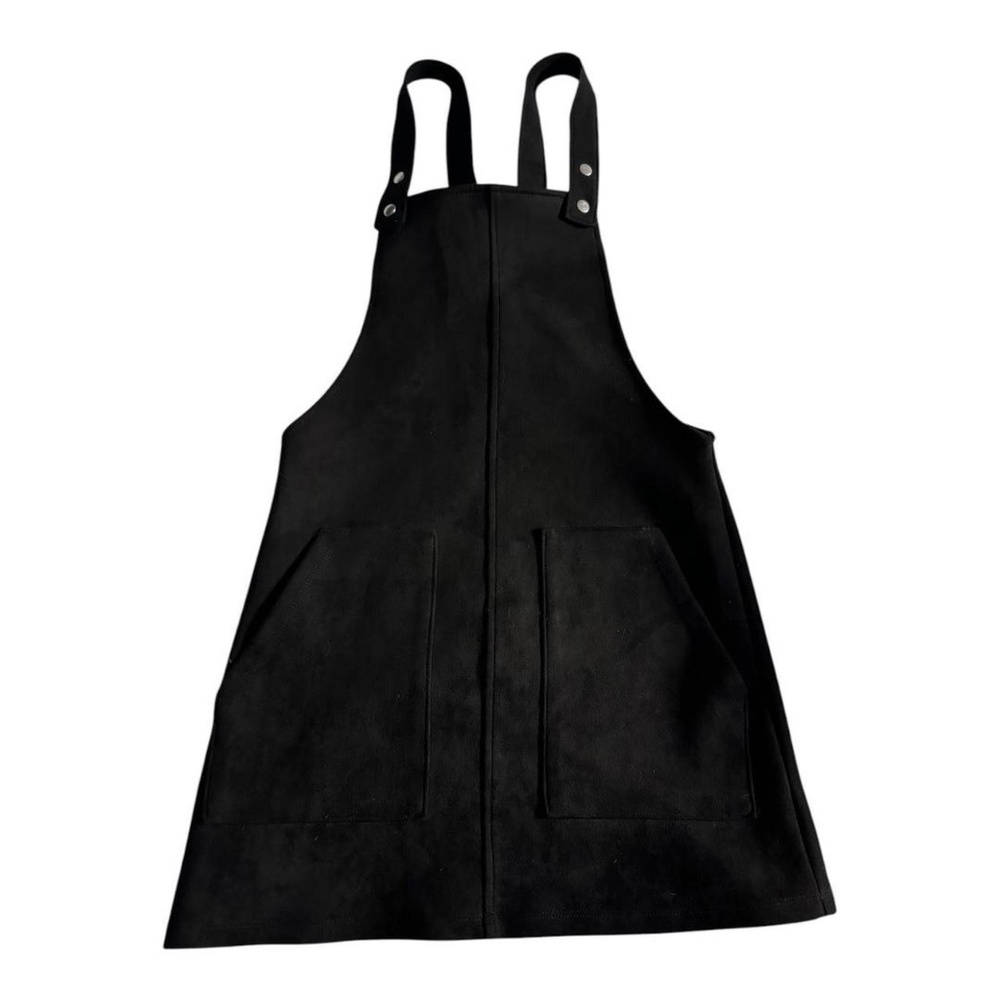 Black suede overall mini dress